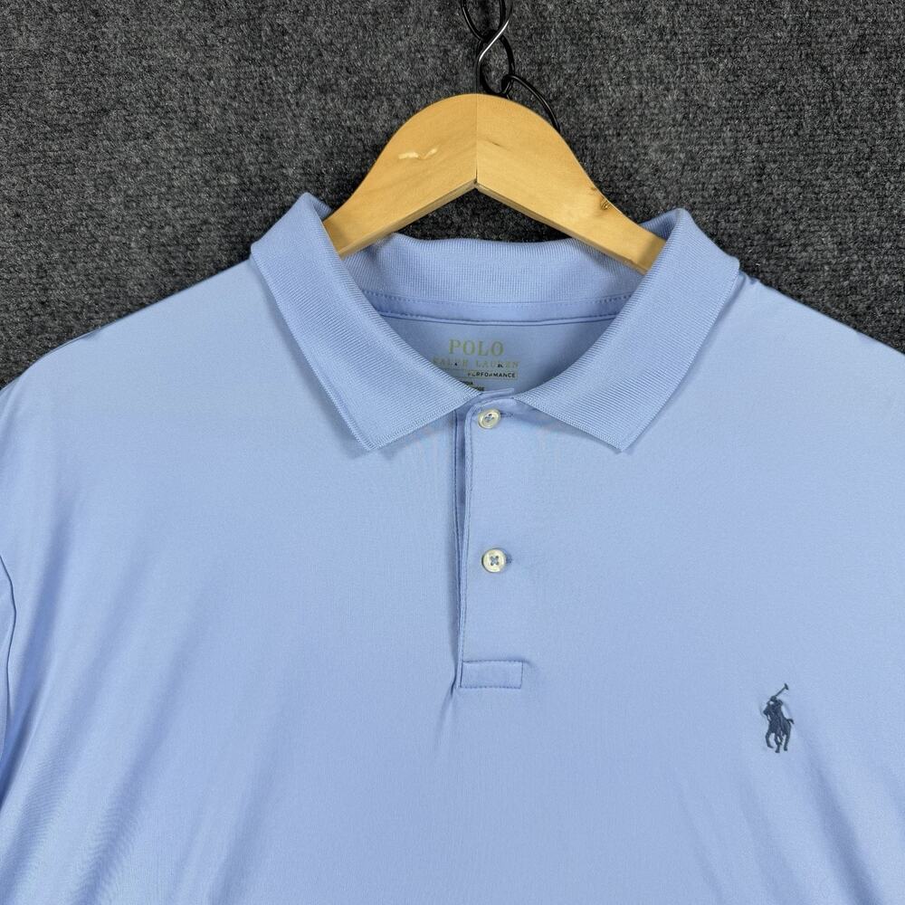 Polo Ralph Lauren Performance Polo Shirt Blue XXL Short Sleeve Stretch - Picture 2 of 6